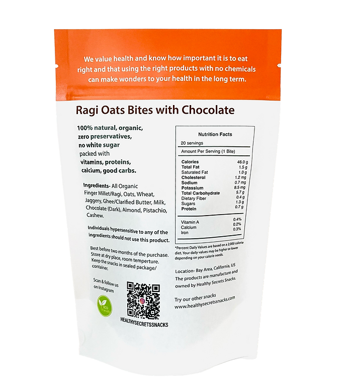 Ragi Oats Bites with Chocolate